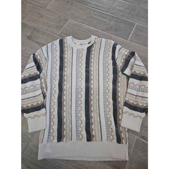 Mens Hollister Coogi Style Sweater Size XS Beige Gray - Picture 1 of 6